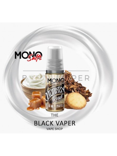 Monkey road 10ml sales de Mono Salts con sabor a tabaco rubio dulce.
