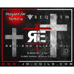 Resistencia Reki-End 2Pcs JD Coils diseñada para el atomizador Requiem by El Mono Vapeador de Vandy Vape.