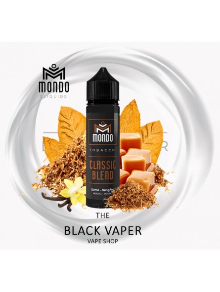 Classic Blend 50ml de Mondo E-liquids sabor a tabaco rubio con vainilla y caramelo.