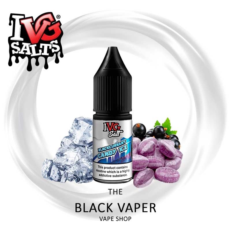 Comprar Blackcurrant Candy Ice 10ml de IVG Salts con sabor a grosellas negras, caramelos, hielo.