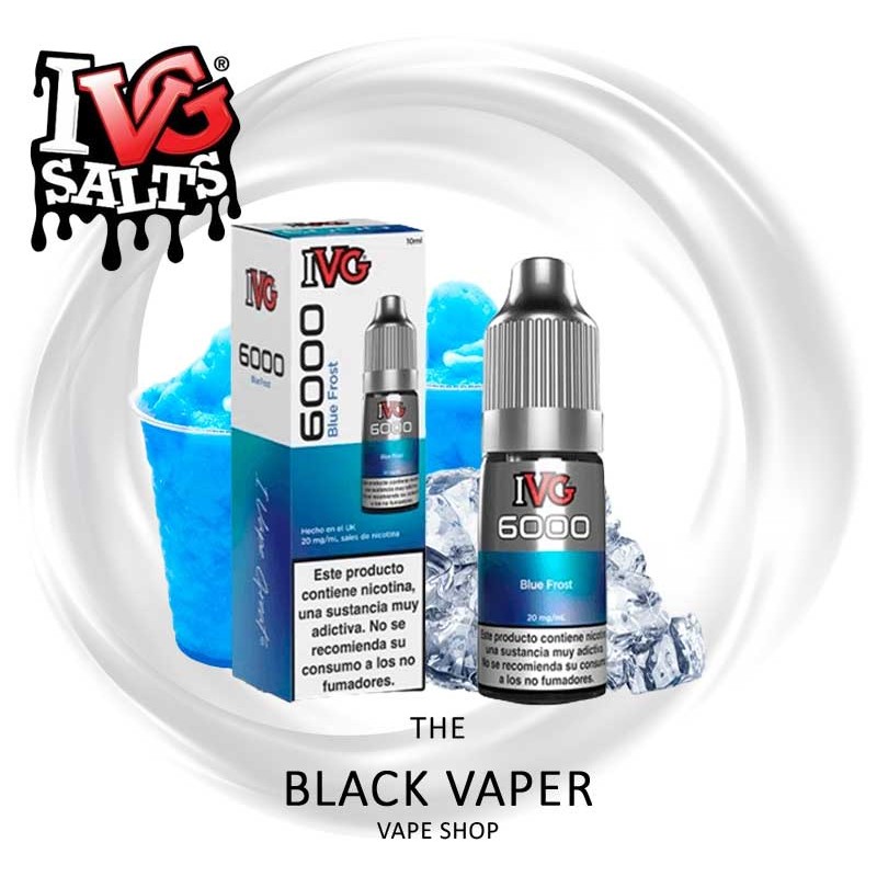 Compra Blue Frost 10ml de IVG 6000 Salts con sabor a frambuesa azul, limón, hielo.