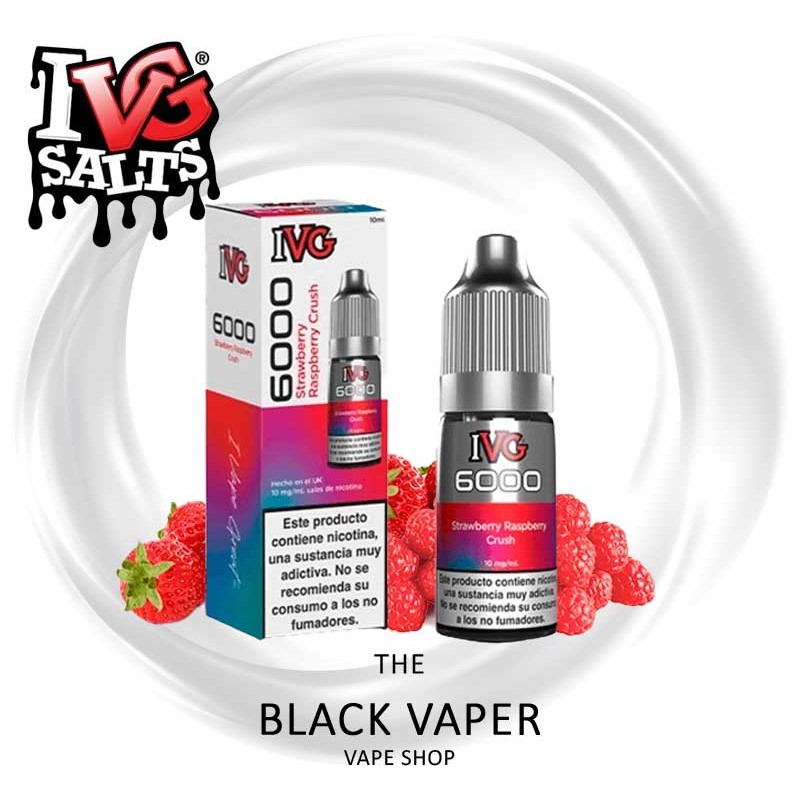 Compra Strawberry Raspberry Crush 10ml de IVG 6000 Salts con sabor a fresa, frambuesa.