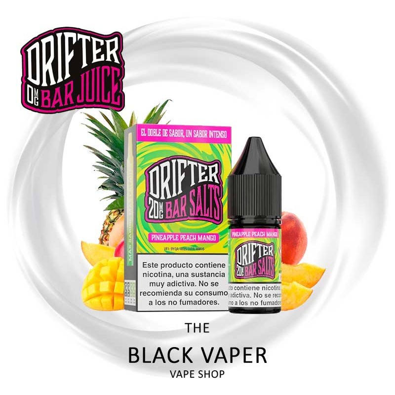 Comprar Pineapple Peach Mango 10ml de Juice Sauz Drifter Bar Salts con sabor a piña, melocotón, mango, frescor.