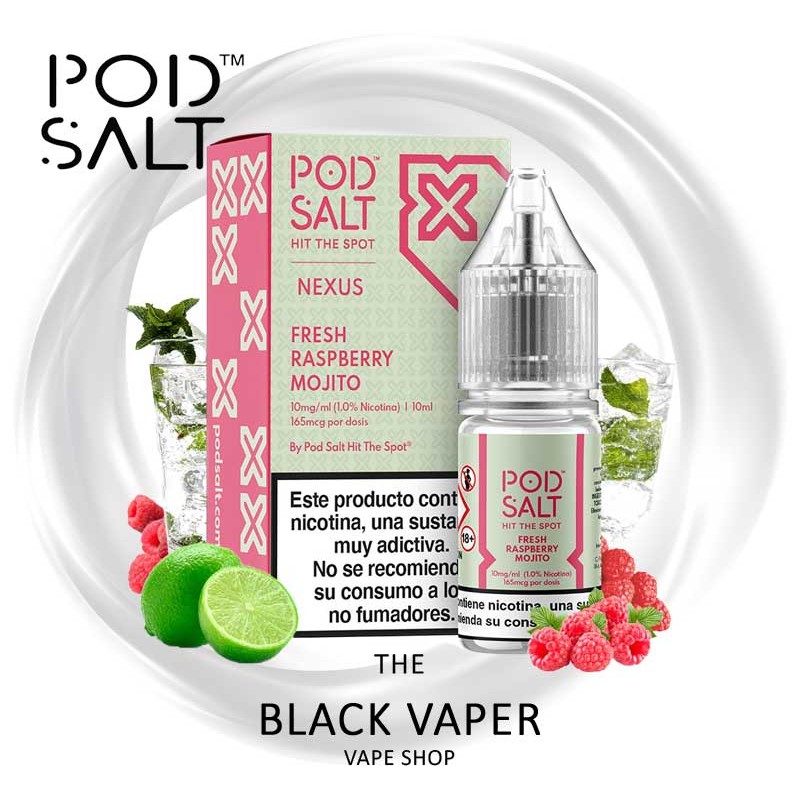 Compra Fresh Raspberry Mojito 10ml de Nexus Nic Salt & Pod Salt con sabor a mojito, frambuesas dulces, menta, lima.