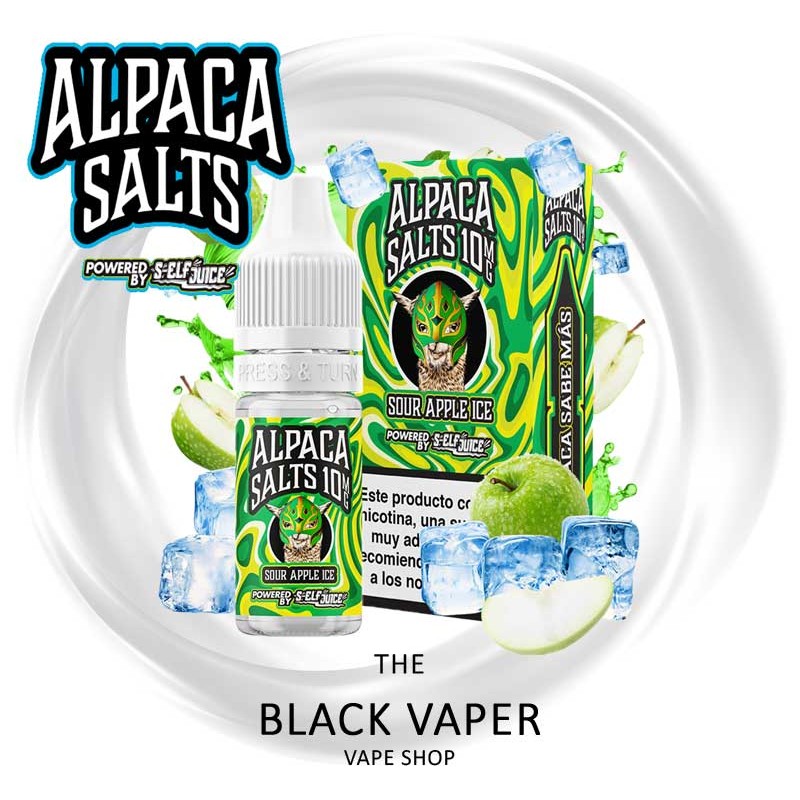 Compra Sour Apple Ice 10ml de Alpaca Salts con sabor a manzana, hielo.