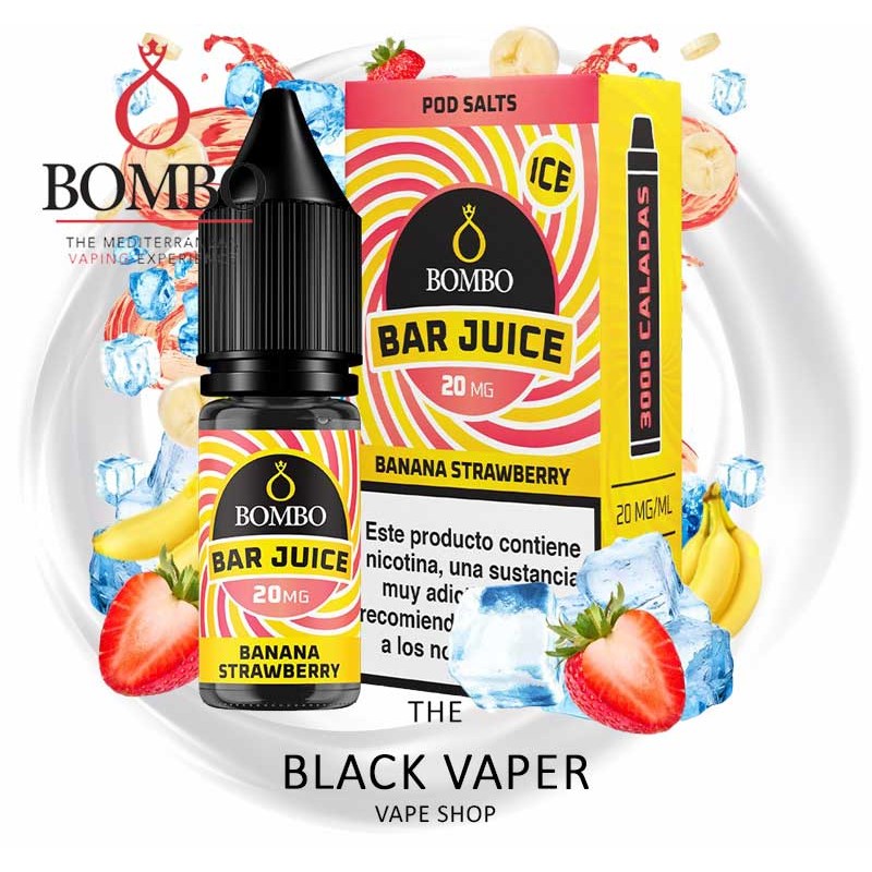 Compra Banana Strawberry Ice 10ml de Bar Juice & Bombo con sabor a plátano, fresas, hielo.