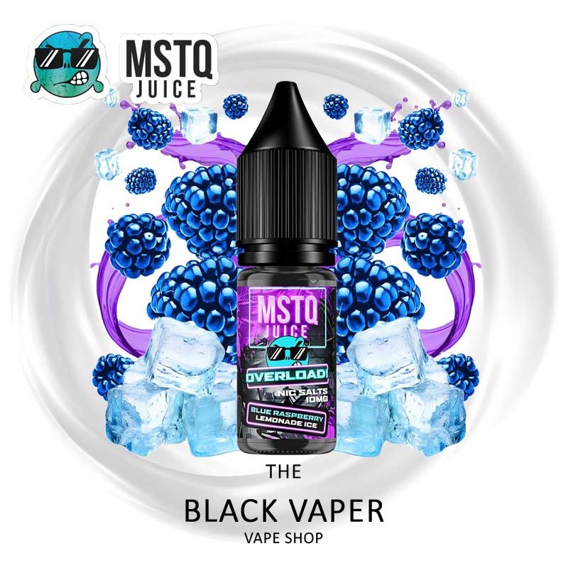 Compra Blue Raspberry Lemonade Ice 10ml de MSTQ Juice Overload Nic Salts con sabor a frambuesas, limonada, hielo.