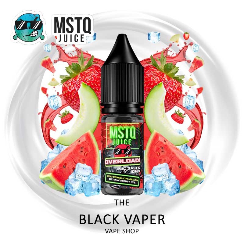 Compra Watermelon Melon Strawberry Ice 10ml de MSTQ Juice Overload Nic Salts con sabor a sandia, melón, fresas, hielo.