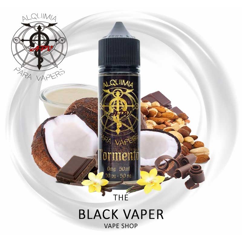 Compra Tormento 50ml de Alquimia para Vapers con sabor a Chocolate, Vainilla, Coco, Crema, Frutos secos.