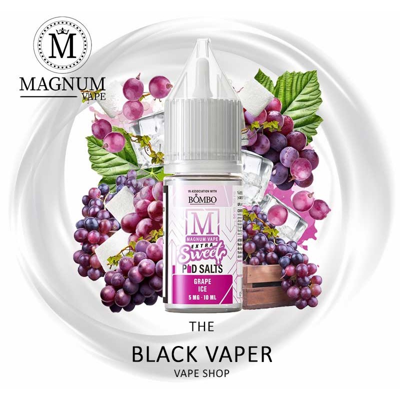 Compra Grape Ice 10ml de Magnum Vape Extra Sweet Pod Salts con sabor a uva, hielo.