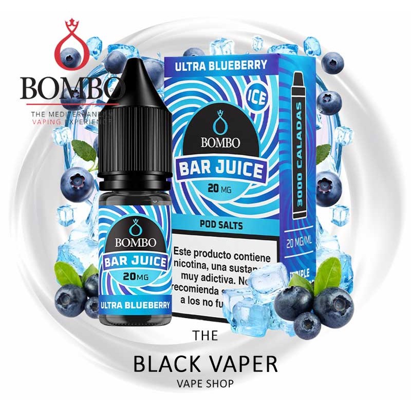 Comprar Ultra Blueberry Ice 10ml de Bar Juice & Bombo con sabor a arándanos, hielo.