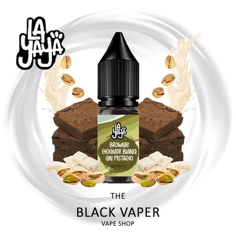 Comprar Brownie Chocolate Blanco con Pistacho 10ml de La Yaya Salt con sabor a chocolate blanco, pistachos, brownie.