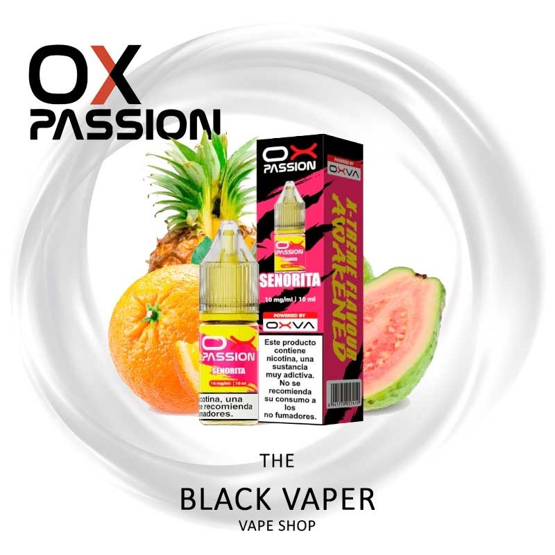 Comprar Señorita 10ml de Oxva Ox Passion Salts con sabor a piña, guayaba, naranja.