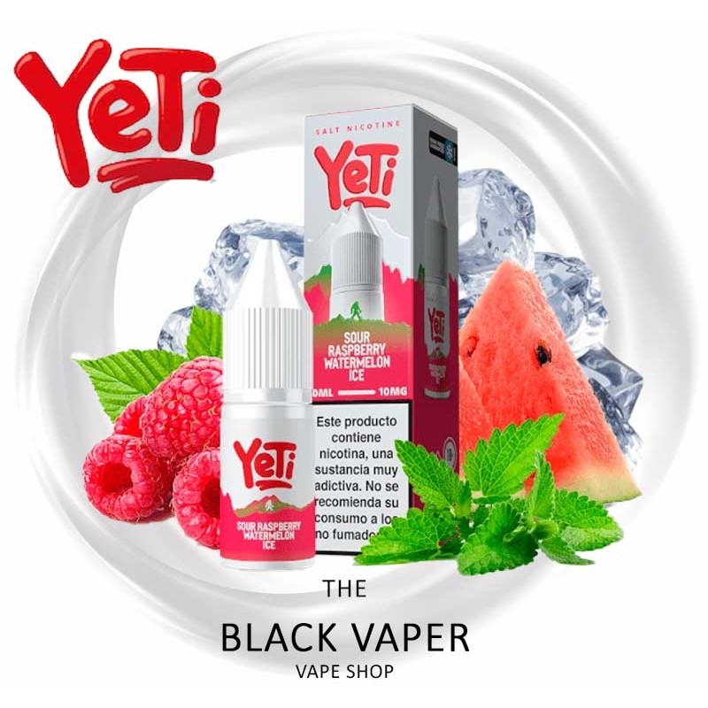 Comprar Sour Raspberry Watermelon Ice 10ml de Yeti Summit Series Salts con sabor a frambuesa, sandía, mentol, hielo.