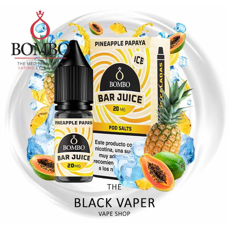 Compra Pineapple Papaya Ice 10ml de Bombo Bar Juice con sabor a piña, papaya, hielo.