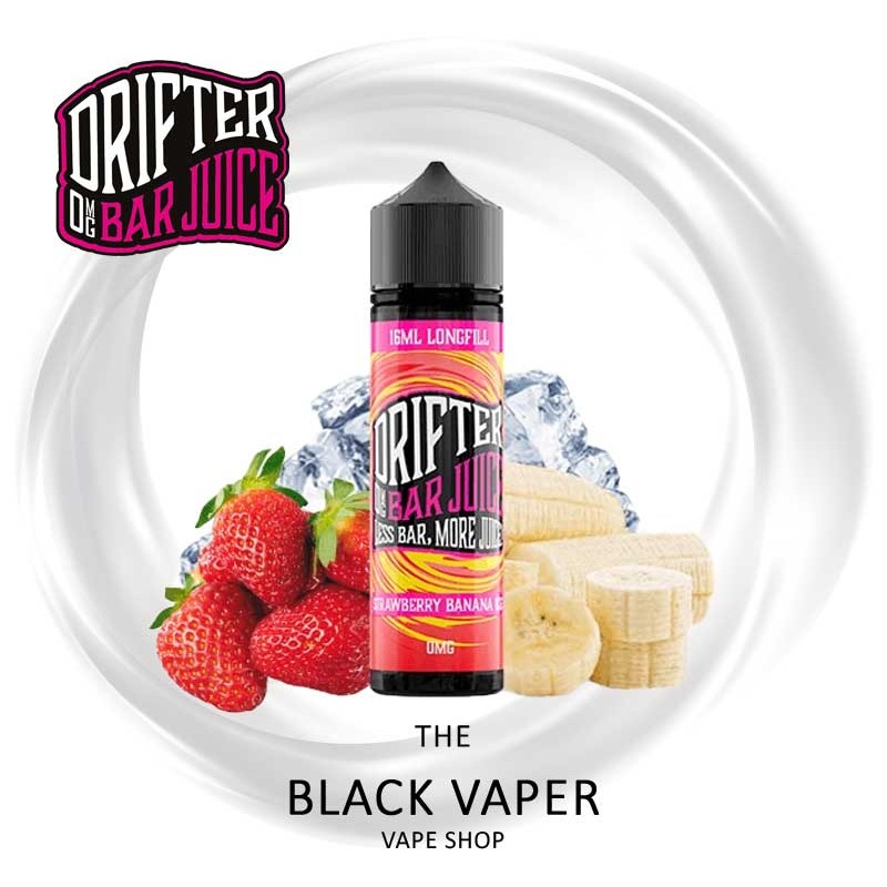 Compra el Aroma Strawberry Banana Ice 16ml Longfill de Drifter Bar con sabor a fresas, plátano, hielo.