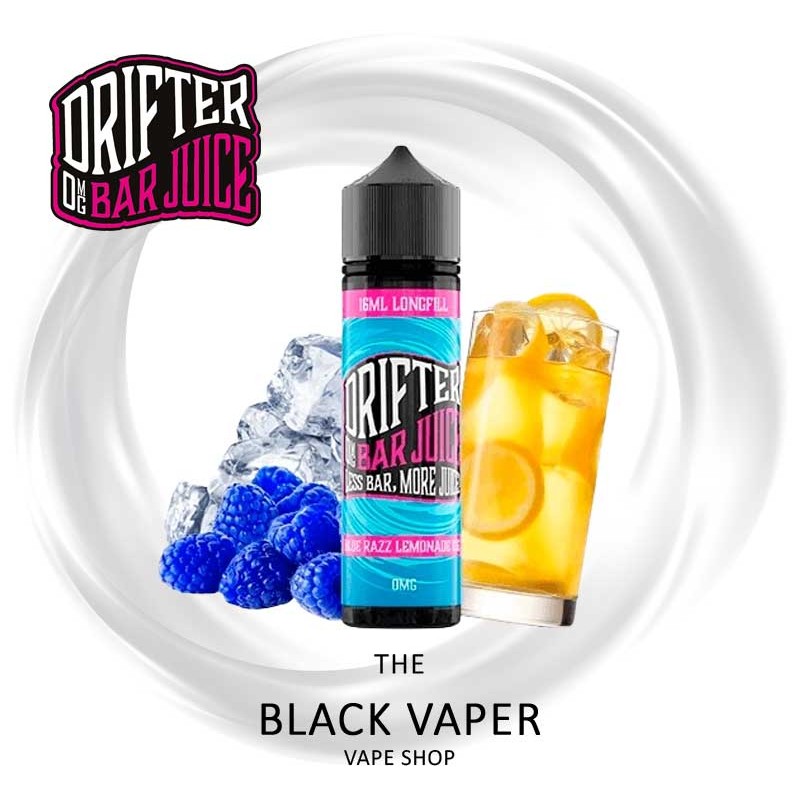 Compra el Aroma Blue Razz Lemonade Ice 16ml Longfill de Drifter Bar con sabor a limonada, arándanos, hielo.