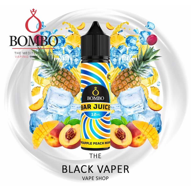 Compra Aroma Pineapple Peach Mango Ice 12ml (Longfill) de Bombo Bar Juice con sabor a piña, melocotón, mango, hielo.