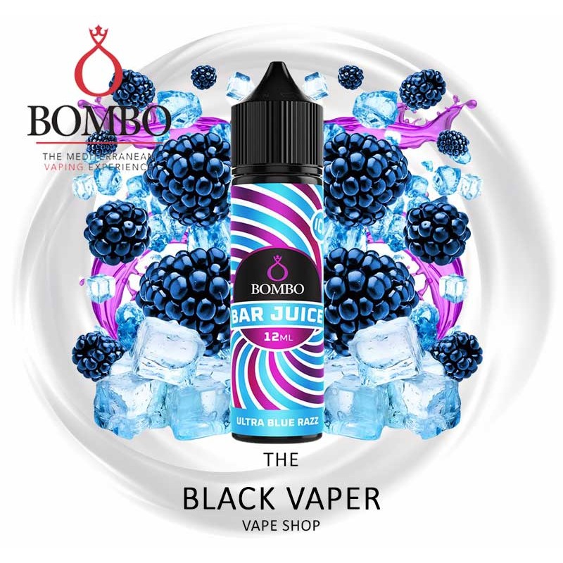 Compra Aroma Ultra Blue Razz Ice 12ml (Longfill) de Bombo Bar Juice con sabor a frambuesas azules, hielo.