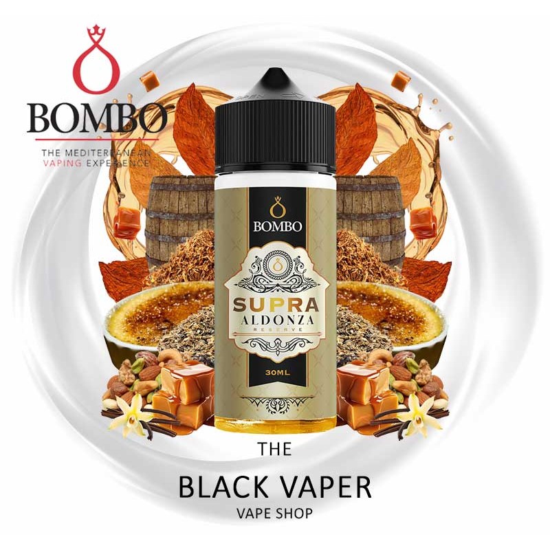 Compra Aroma Supra Aldonza Reserve 30ml (Longfill) de Bombo con sabor a Vainilla, Crema, Frutos secos, Caramelo, Tabaco.