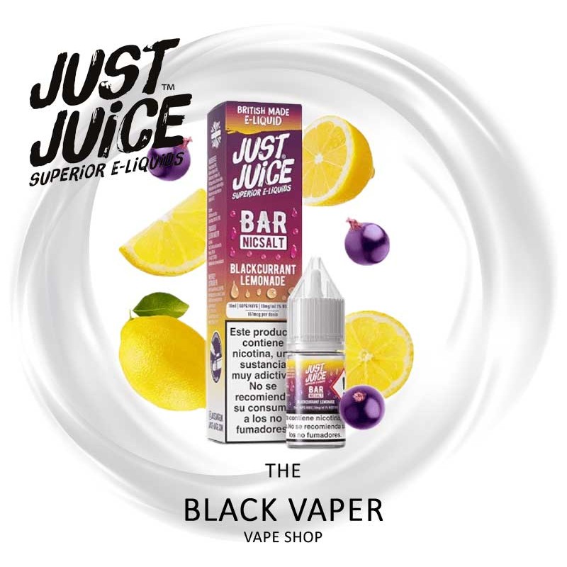 Compra Blackcurrant Lemonade 10ml de Just Juice Bar Salts con sabor a limonada, grosella negra.