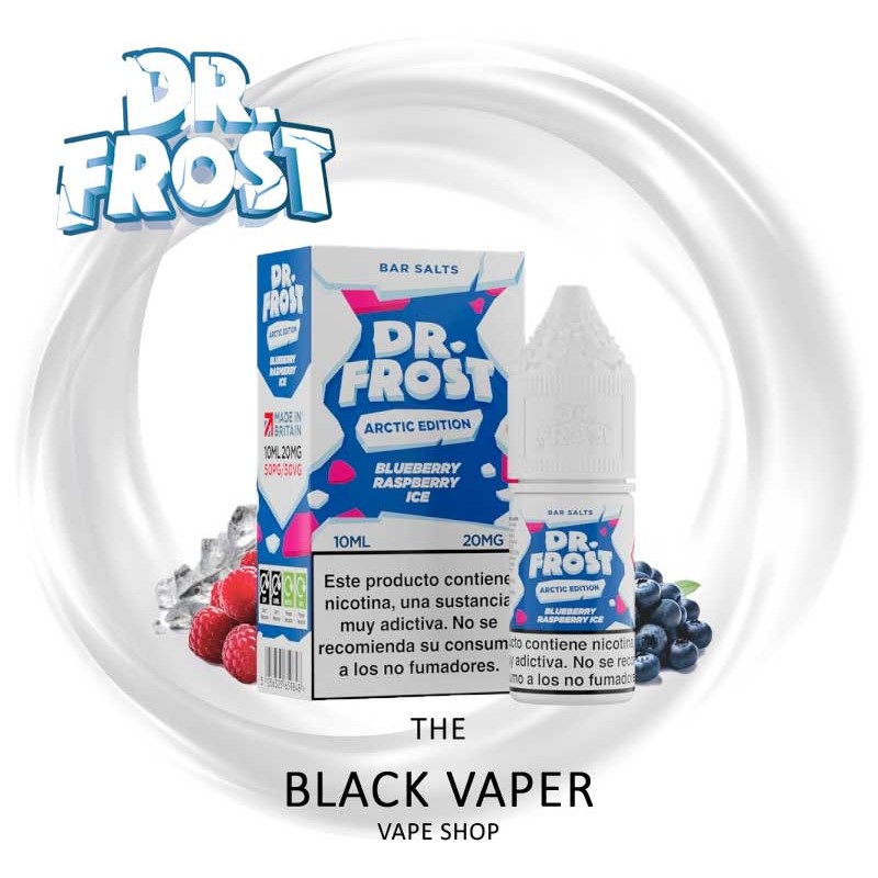 Compra Blueberry Raspberry Ice 10ml de Dr Frost Salts con sabor a Frambuesa, arándano, hielo.