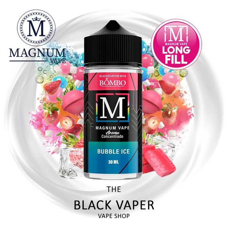 Compra Aroma Bubble Ice 30ml (Longfill) de Magnum Vape con sabor a chicle de fresas, hielo.