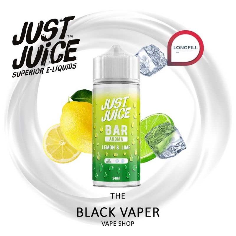 Compra Aroma Lemon Lime 24ml/120 (Longfill) de Just Juice Bar con sabor a lima, limón, hielo.