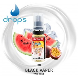 Compra Watermelon Passion Fruit Ice 10ml de Drops Bar Juice Salts con sabor a sandía, fruta de la pasión, hielo.