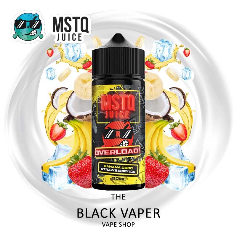 Compra Aroma Banana Coco Strawberry Ice 30ml/120 (Longfill) de MSTQ Juice Overload con sabor a plátano, coco, fresas, hielo.