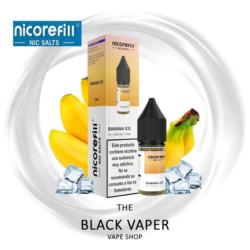 Compra Banana Ice 10ml de Nicorefill nic Salts con sabor a plátano, hielo.
