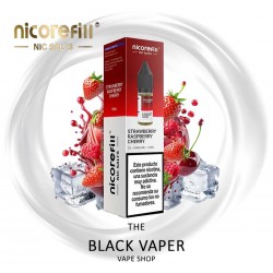 Compra Strawberry Raspberry Cherry 10ml de Nicorefill nic Salts con sabor a fresas frambuesa y cerezas.