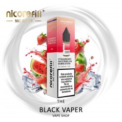 Compra Strawberry Watermelon Bubblegum 10ml de Nicorefill nic Salts con sabor a chicle, fresa, sandia.