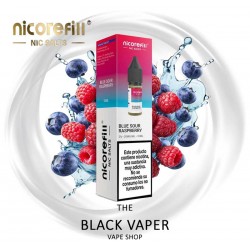 Compra Blue Sour Raspberry 10ml de Nicorefill nic Salts con sabor a arándano azul, frambuesa azul.