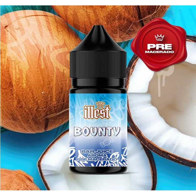 Compra Bounty  15ml/30ml (Longfill) de Illest con sabor a coco cremoso con chocolate con leche.