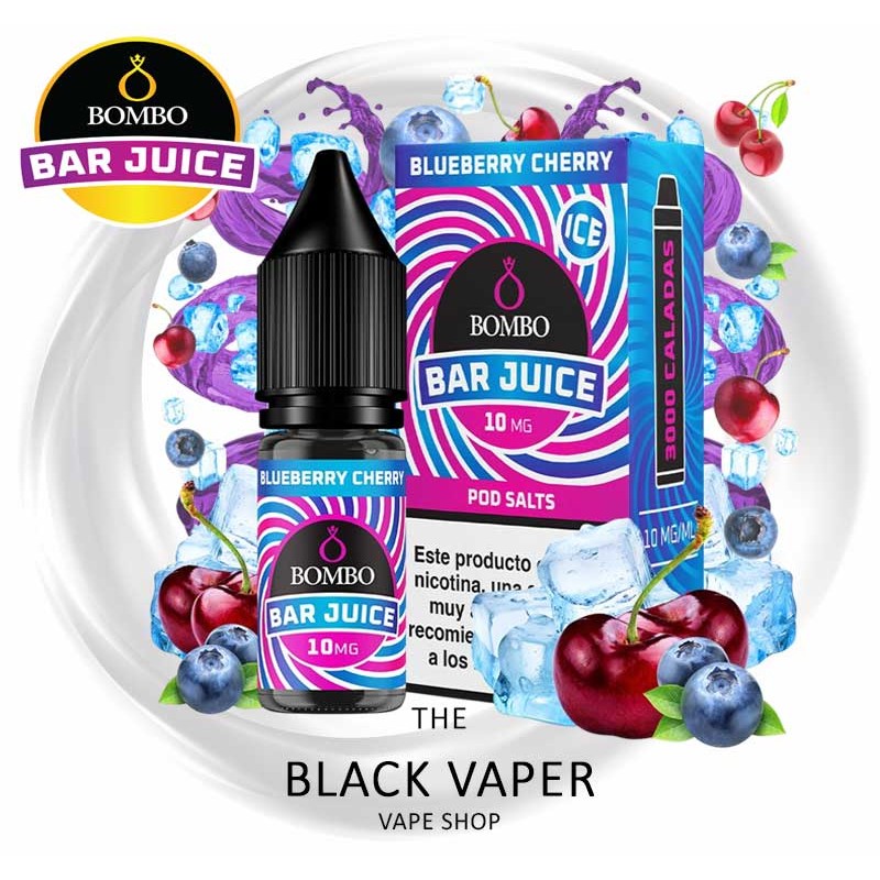 Compra Blueberry Cherry 10ml de Bombo Bar Juice con sabor a arándanos, cereza, hielo.