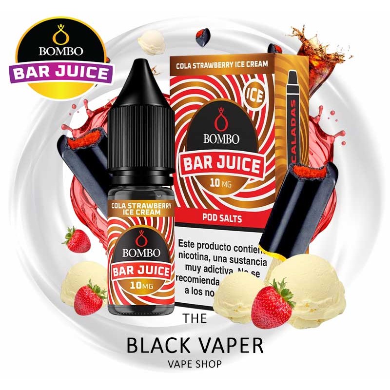 Compra Cola Strawberry Ice Cream 10ml de Bombo Bar Juice con sabor a cola, fresa, helado de vainilla.