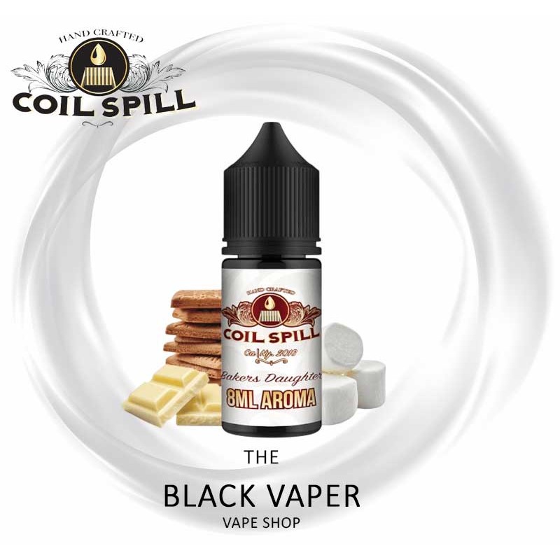 Compra Aroma Bakers Daughter 8ml/30 (MiniLongfill) de Coil Spill con sabor a galleta, chocolate blanco, malvavisco.