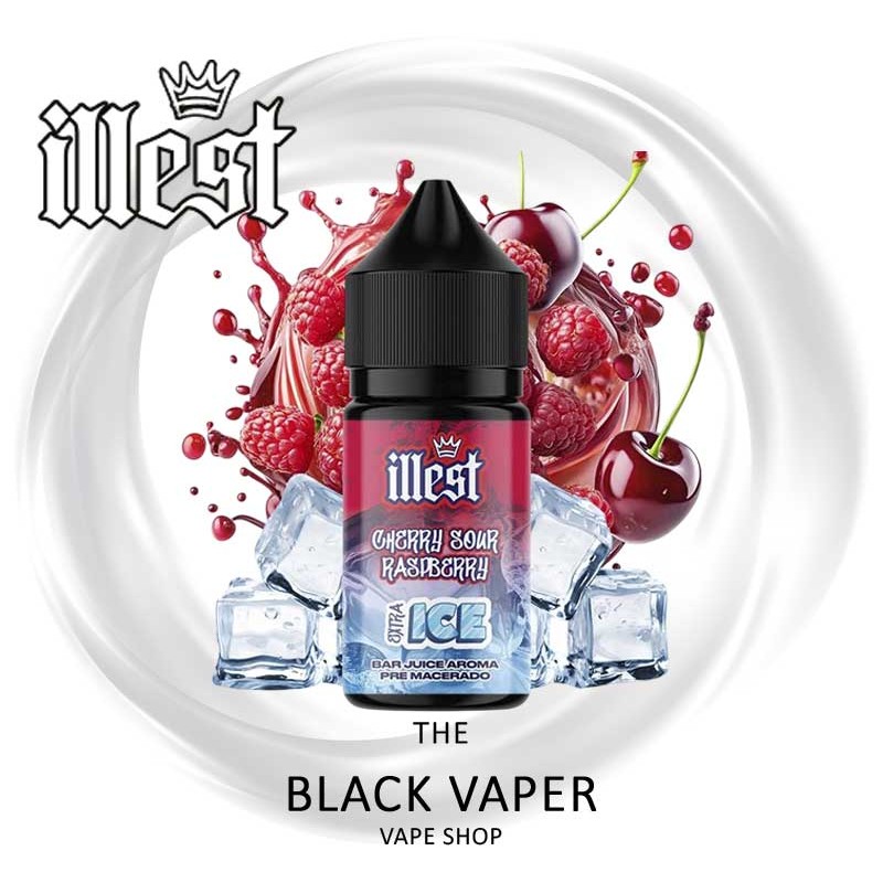 Compra Aroma Cherry Sour Raspberry Ice 5ml/30 (MiniLongfill) de Illest con sabor a cerezas, frambuesa, hielo.