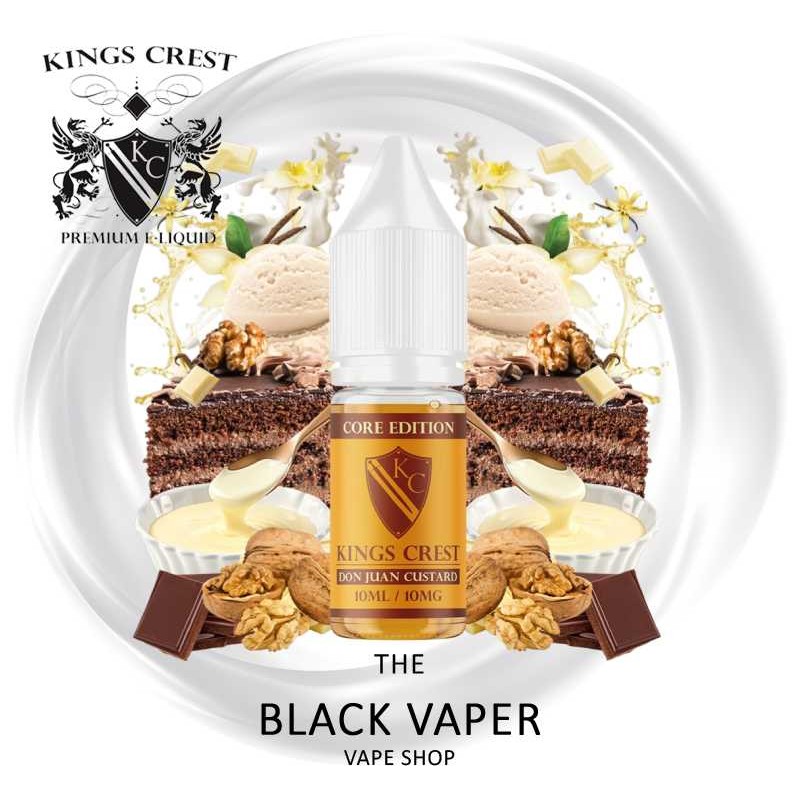 Don Juan Custard 10 ml, sabor intenso de tarta de chocolate con crema y nueces.