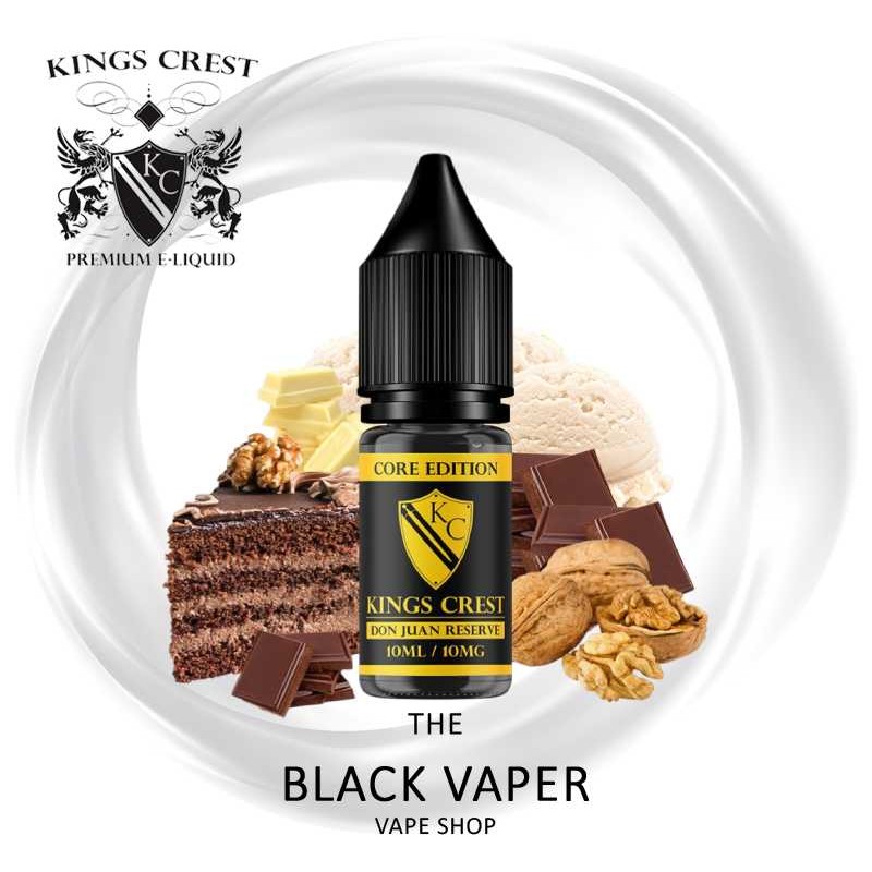 Don Juan Reserve 10 ml, sabor intenso a tarta de chocolate con crema, vainilla y pecanas.