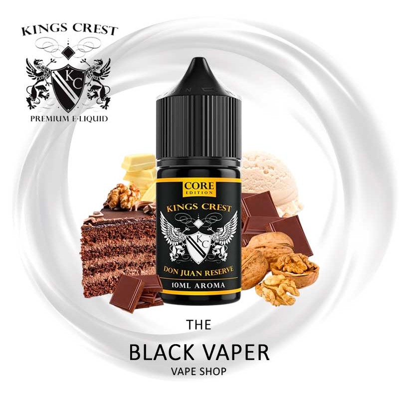 Don Juan Reserve 10ml 30ml Longfill Kings Crest Core Edition sabor tarta de chocolate nuez pecán y crema batida
