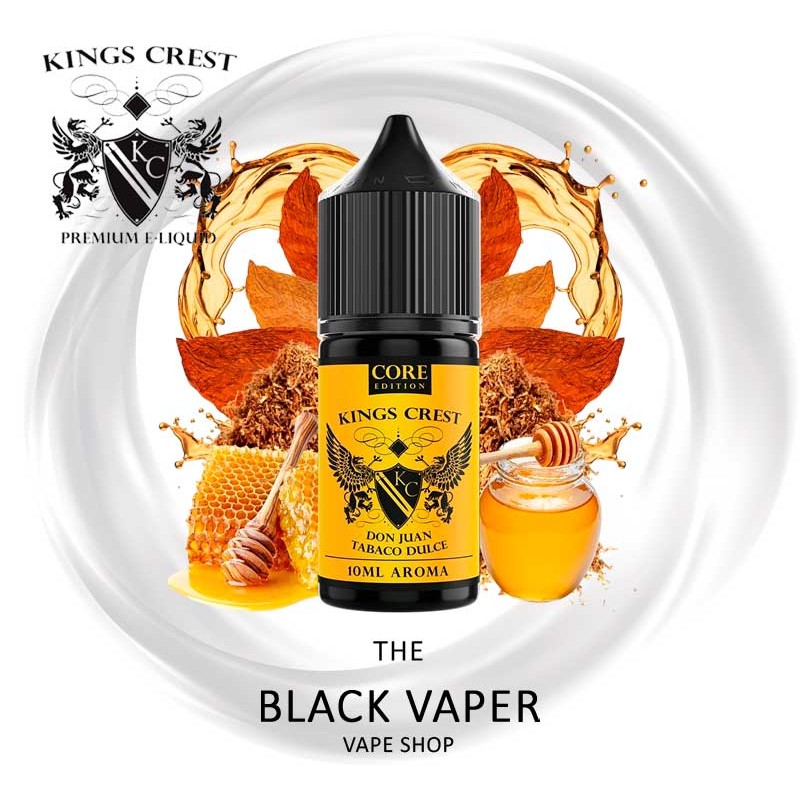 Don Juan Tabaco Dulce 10ml 30ml Longfill Kings Crest Core Edition sabor tabaco suave y miel