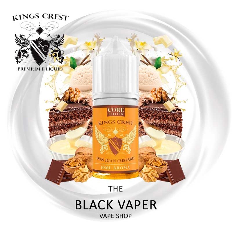 Don Juan Custard 10ml 30ml Longfill Kings Crest Core Edition sabor chocolate pecán crema batida y natilla