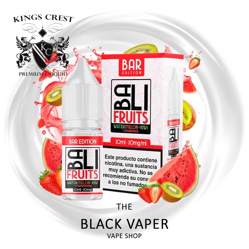 Bali Fruits Salts Bar Edition Watermelon Kiwi Strawberry Super Ice 10ml sales de nicotina sabor sandía, kiwi, fresa y hielo