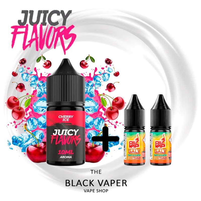 Pack Longfill Cherry Ice Juicy Flavors Salts con sabor a cerezas maduras y refrescante