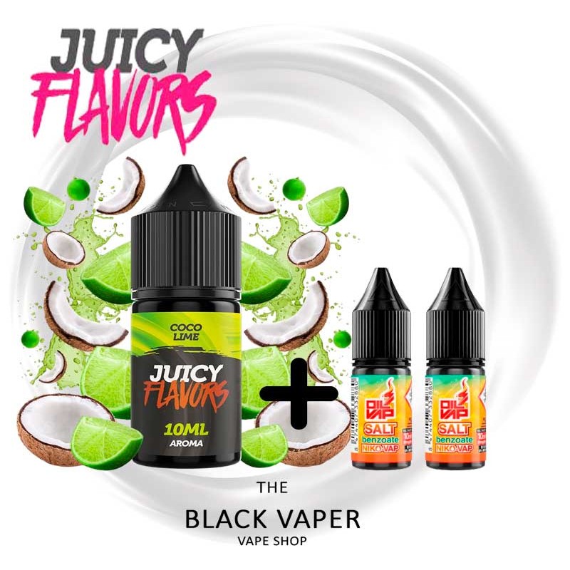 Pack Coco Lime Juicy Flavors con refrescante sabor a lima y suave toque tropical de coco. Ideal para dispositivos pod.