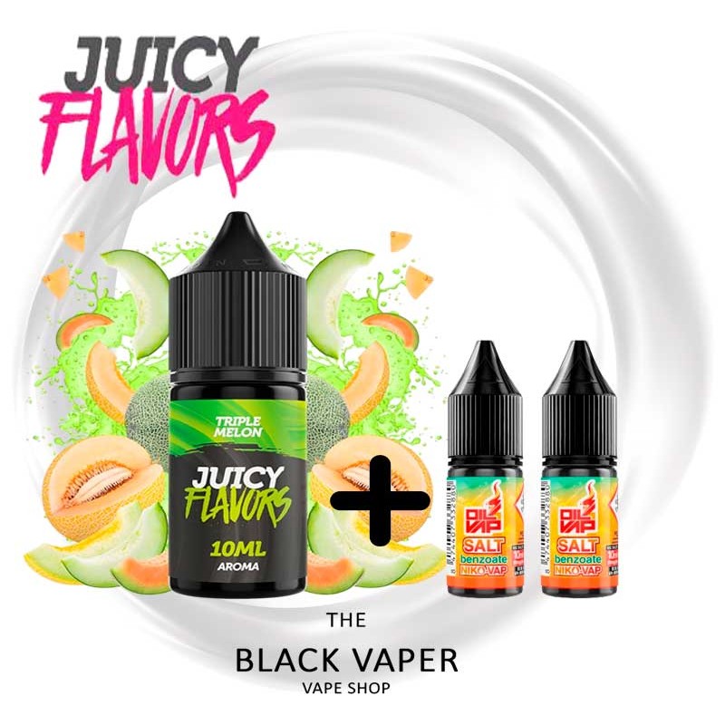 Pack Triple Melon Juicy Flavors con intenso sabor a melón dulce. Ideal para dispositivos pod.
