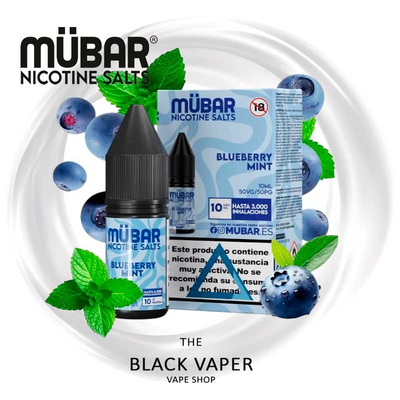 Blueberry Mint 10ml Mübar Salts sales de nicotina arándano y menta para pod