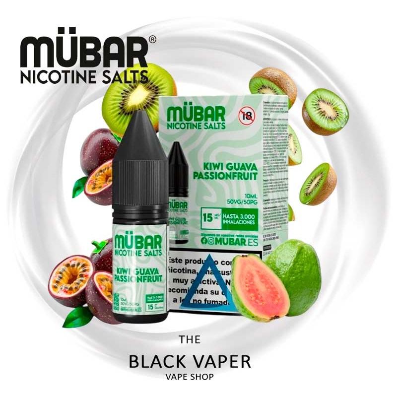 Kiwi Guava Passionfruit 10ml Mübar Salts sales de nicotina kiwi, guayaba y maracuyá para pod